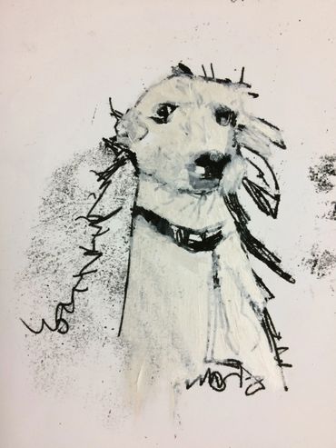 silver dog ink mono print the shaw