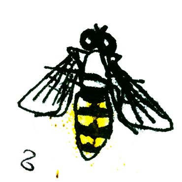 bee ink mono print the shaw