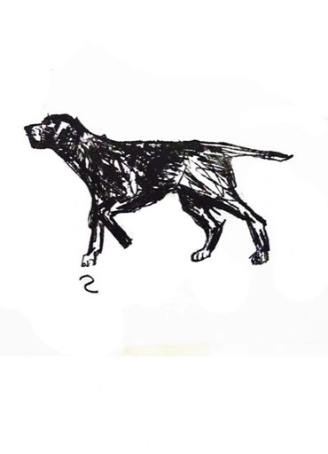 dog ink mono print the shaw