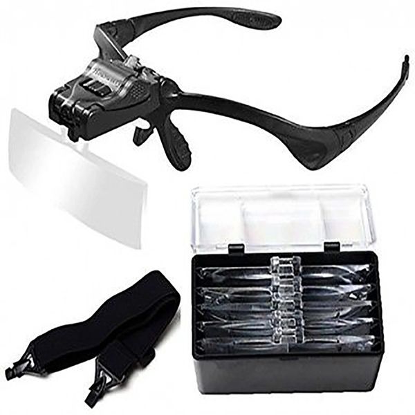 Magnifying Glasses with LED Light for Eyelash Extensions w/ 4 different  lenses