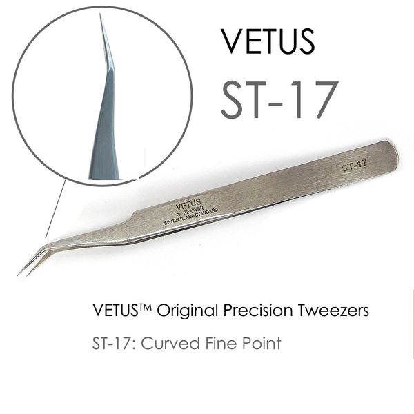 VETUS ST-17 Curved Precision Fine Tweezers /Stainless Steel