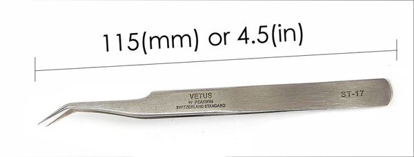 VETUS ST-17 Curved Precision Fine Tweezers /Stainless Steel