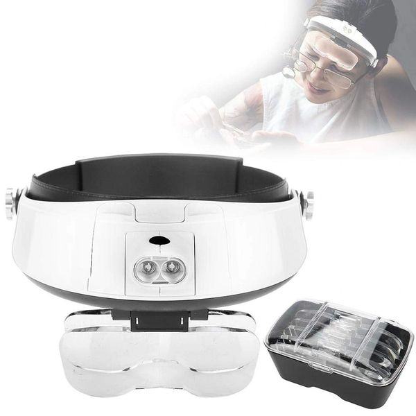 5 Lens LED Head Magnifier Hands Free Magnifying Glass for Eyelash Extension