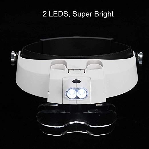 5 Lens LED Head Magnifier Hands Free Magnifying Glass for Eyelash Extension