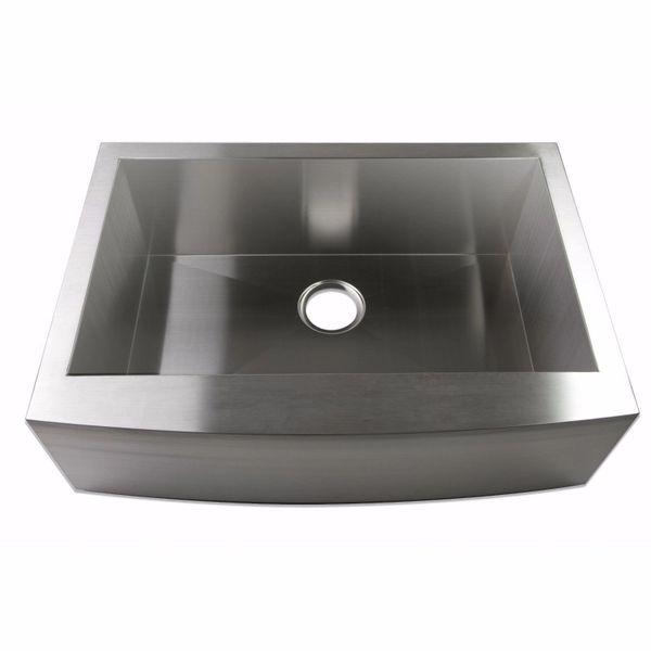 30 Zero Radius Single Bowl Stainless Steel Apron Farm Sink Curved Front