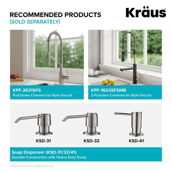 KRAUS Kore Workstation 30 Undermount 16 Gauge Kitchen Sink — DirectSinks