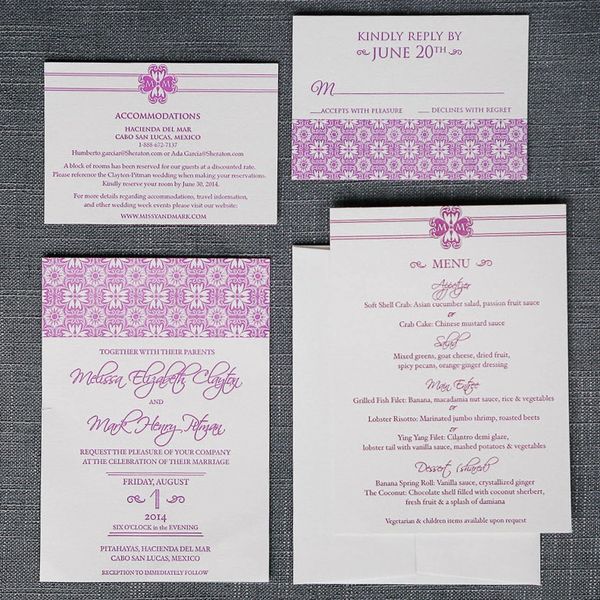 Custom Letterpress Wedding Invitations