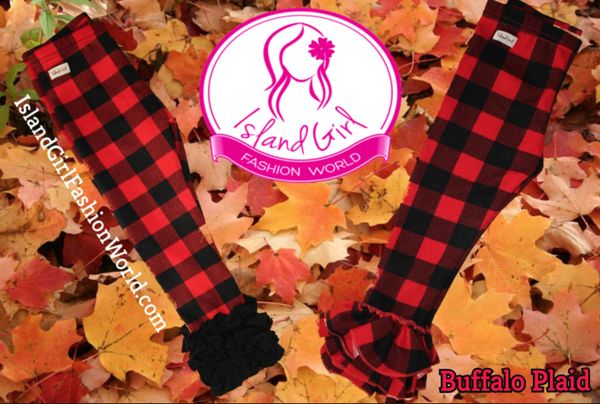 Girls buffalo plaid leggings sale