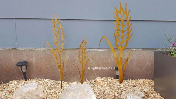 Set of 3 Wheat Sheaves in gold