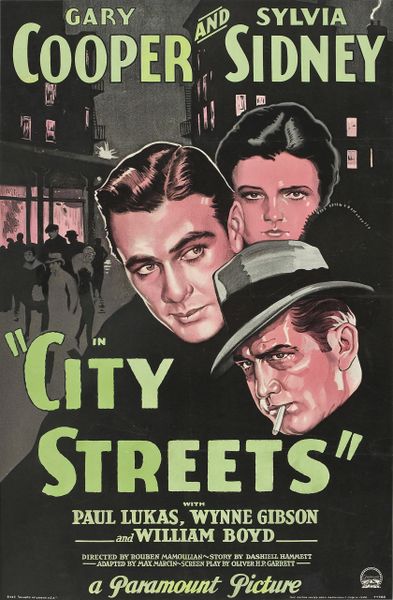 City Streets, Gary Cooper, Sylvia Sidney, Paul Lukas, William Boyd (1931)