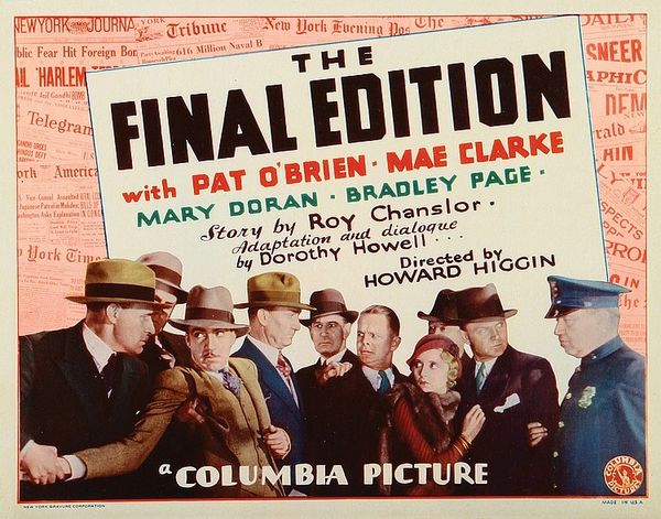 Final Edition (1932) Pat O'Brien, Mae Clarke