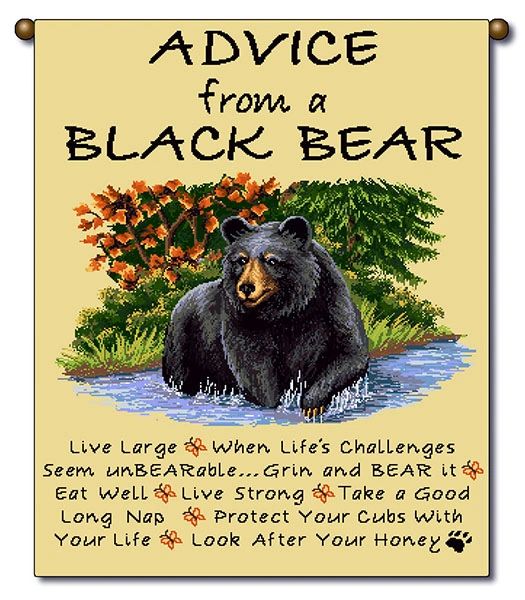 Tapestry - Banner - Advice From A Bear" - 13"x18"