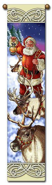 Tapestry - Bell Pull - "Christmas, Reindeer" - 8.5"x40"