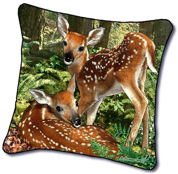 Tapestry - "Deer - The Twins" - Pillow, 18"x18"