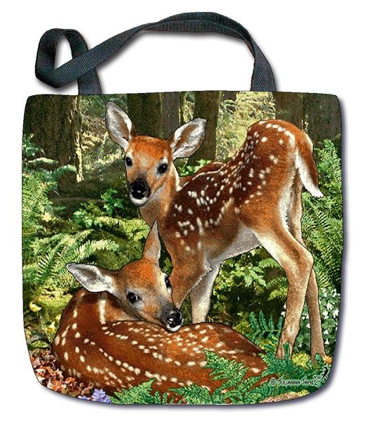 Tapestry - "Deer - The Twins" - Tote Bag, 17"x17"