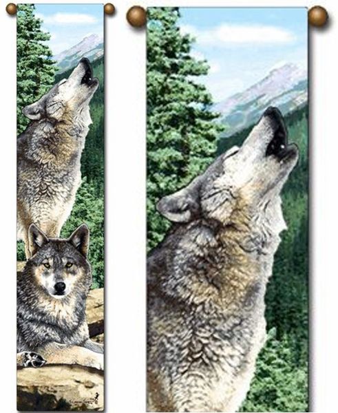 Tapestry - Bell Pull - "Wolf - Grey Song" - 8.5"x40"