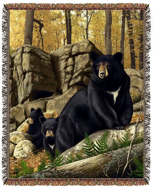 Tapestry - "Bears - Den Mother" - Afghan, 53"x67"