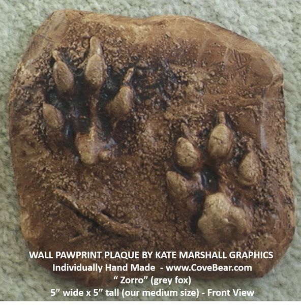 Grey Fox Wall Pawprint Plaque