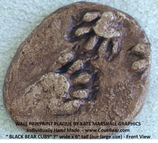 Baby Black Bears Wall Pawprint Plaque