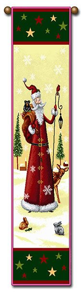 Tapestry - "Christmas - Old Timey Santa" - 8.5"x40"