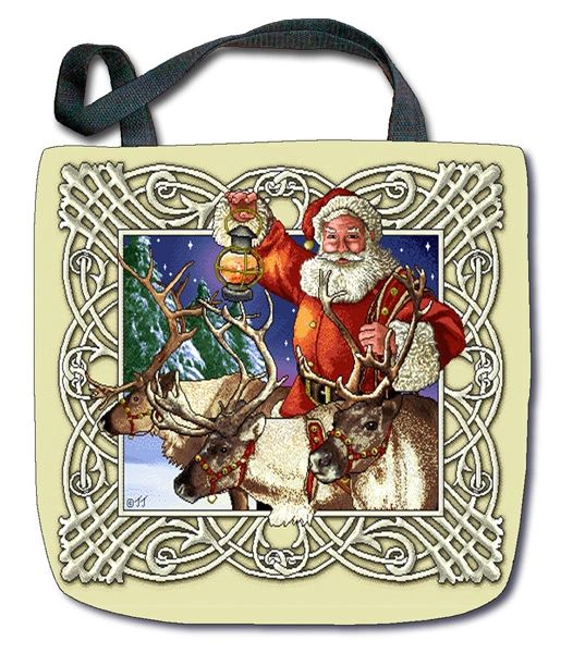 Tapestry - Tote Bag - 17" x 17" - "Santa's Reindeer"