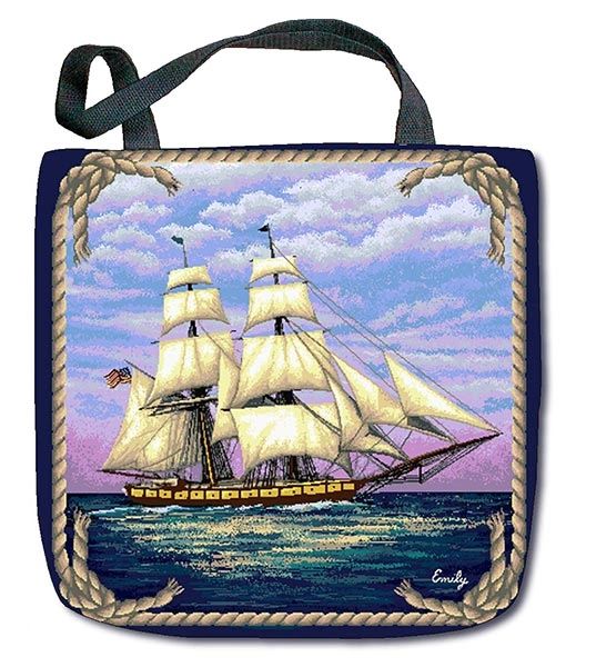 Tapestry - Tote Bag - 17" x 17" - "Ship: Brig Niagara"