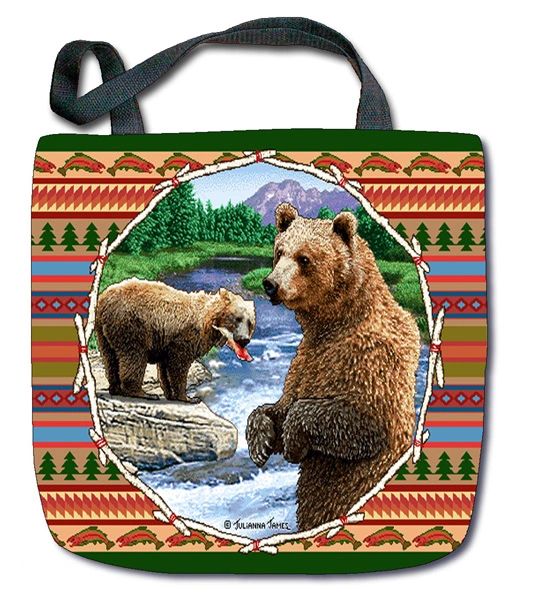 Tapestry - Tote Bag - 17" x 17" - "Lodge Bears"