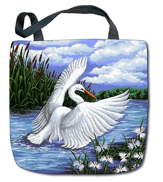Tapestry - Tote Bag - 17" x 17" - "Egret"