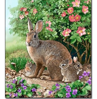 Tapestry - Tote Bag - 17" x 17" - "Bunny Bower"