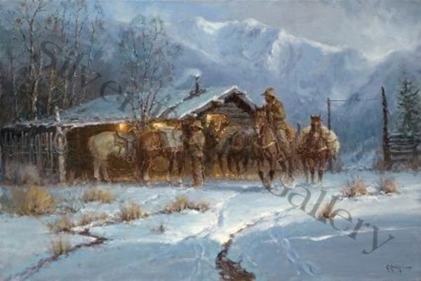 Line Shack Cowhands by G. Harvey