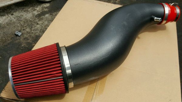 92-00 HONDA CIVIC / DEL SOL EG EH EJ BLACK PIPE SHORT RAM AIR INTAKE RED FILTER