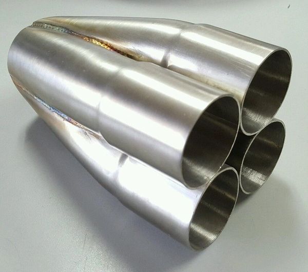 4 - 1 Merge Collector 1.8" 1-7/8 inlet, 2.50 " outlet For Header 304 Stainless