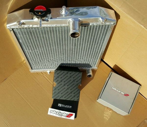 92-00 CIVIC EJ/EK/EG/INTEGRA DB DC 2-ROW FULL ALUMINUM RADIATOR + SKUNK2 CAP