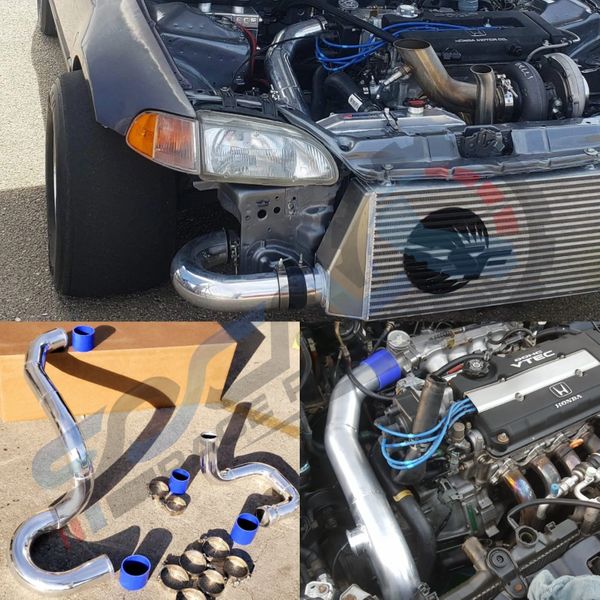 TURBO INTERCOOLER PIPING KIT FOR HONDA CIVIC 92-00 D15 B16 B18 B20 INTEGRA EG for USE with Skunk2 Ultra Intake Manifold