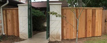 Cedar fence with open gate