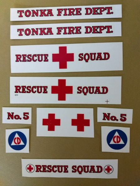 Tonka Rescue Squad Decals TKF4 Page 67 And 68
