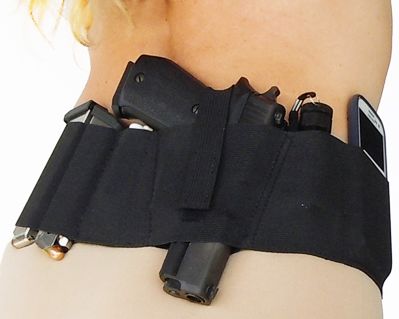 Hidden Heat 4 - Elastic Belly Band Concealed Carry Gun Holster - Black