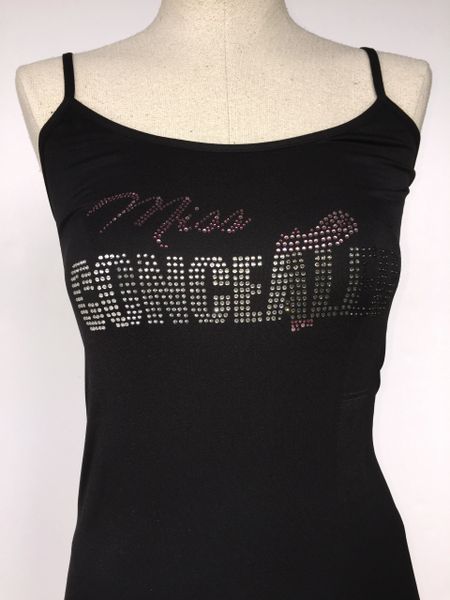 Bling Miss Concealed - spagetti strap tank top - Black