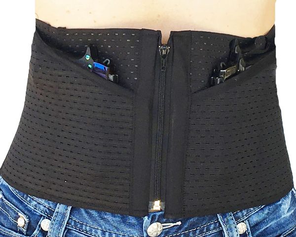 Hidden Heat 4 - Elastic Belly Band Concealed Carry Gun Holster - BlackG