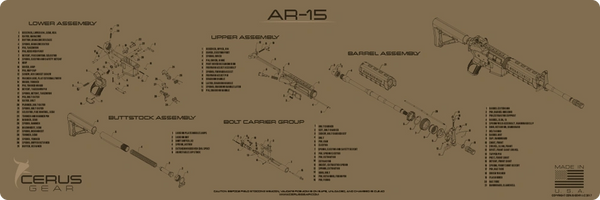 AR-15 SCHEMATIC RIFLE PROMAT by CERUS GEAR Choice of 3 colours