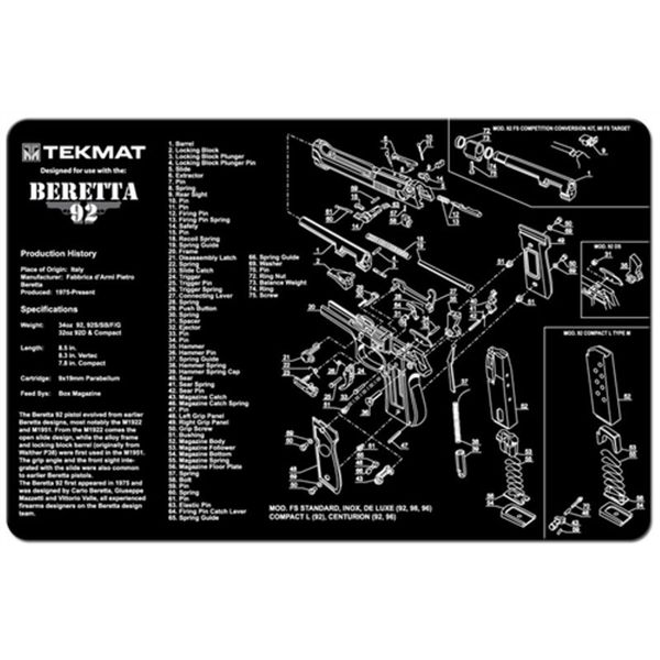BERETTA 92 M9 9mm PISTOL TEKMAT