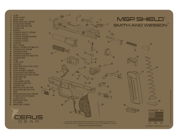 SMITH & WESSON® M&P SHIELD® SCHEMATIC PROMAT by CERUS GEAR