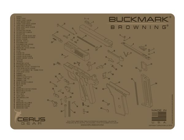 BROWNING .22lr BUCKMARK SCHEMATIC PROMAT by Cerus Gear