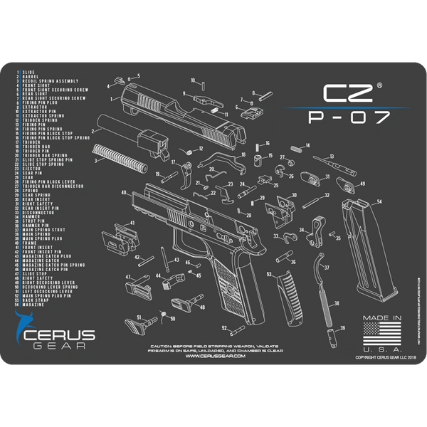 CZ® P-07 PISTOL SCHEMATIC PROMAT by Cerus Gear