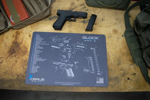 GLOCK GEN5 SCHEMATIC GUN CLEANING PROMAT by Cerus Gear