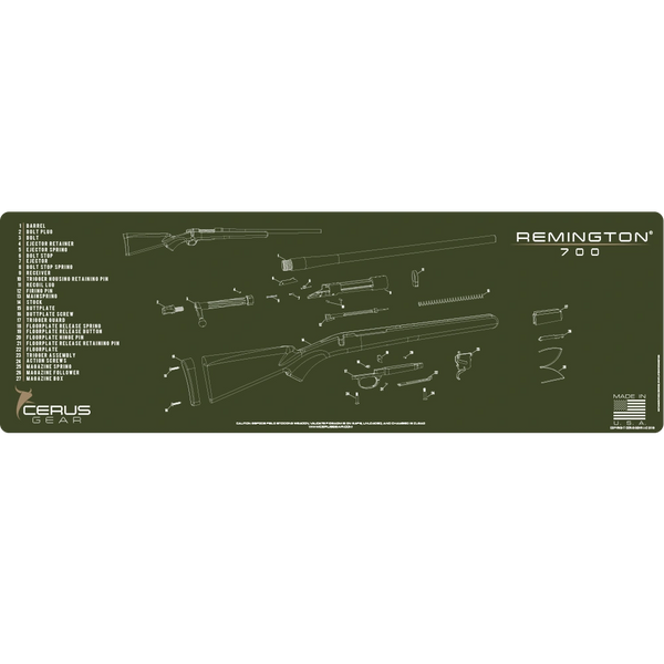 REMINGTON 700 SCHEMATIC ProMat GunMat Non Slip Cleaning Bench Mat by Cerus Gear