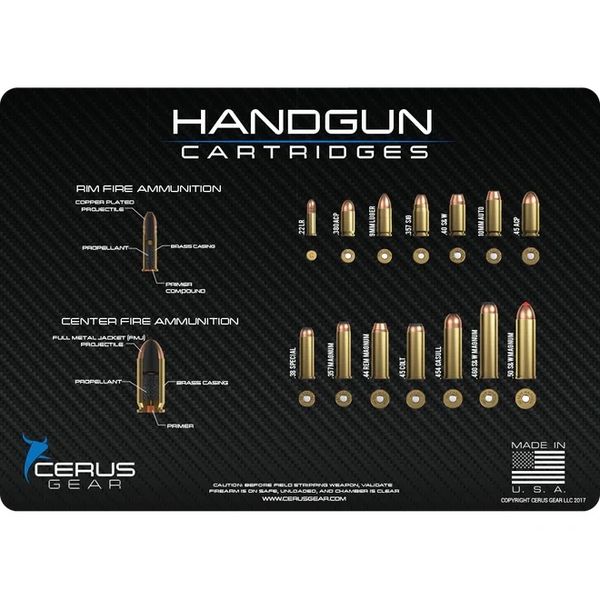 TOP HANDGUN CARTRIDGES GUN MAT by Cerus Gear ProMat