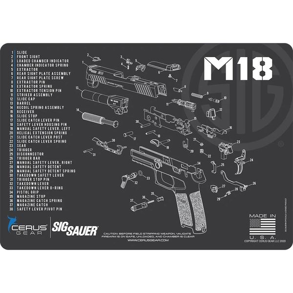 SIG SAUER ® M18 SCHEMATIC HANDGUN MAT by Cerus Gear ProMat