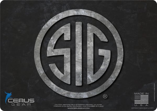 Officially Licensed Sig Sauer Logo Counter Mat by Cerus Gear USA