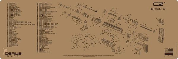 CZ ® BREN 2® SCHEMATIC RIFLE MAT by Cerus Gear ProMat